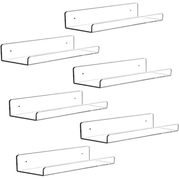 15 inch Acrylic Invisible Floating Bookshelf for Kids Room, Modern Picture Ledge - Picture 1 of 7